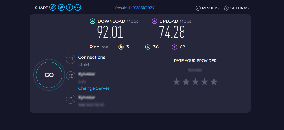 Running a Speedtest