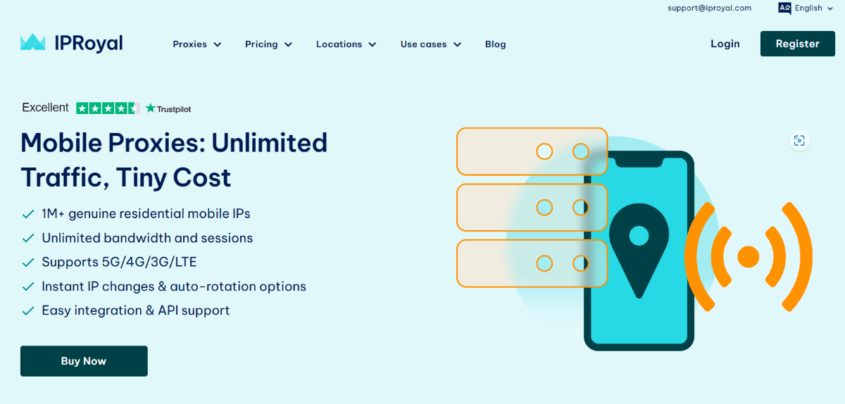 IPRoyal mobile services page