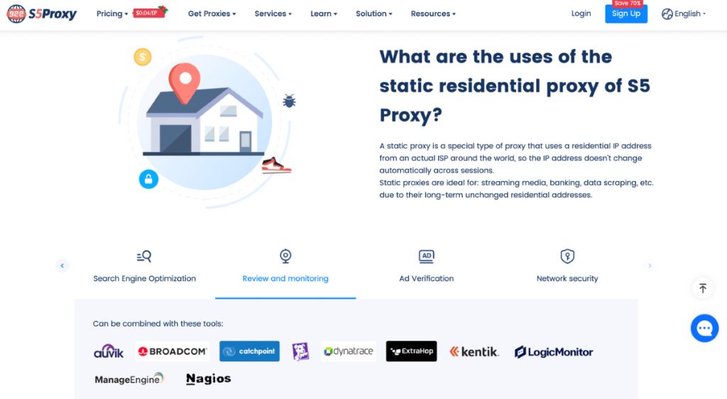 Static residential proxies page