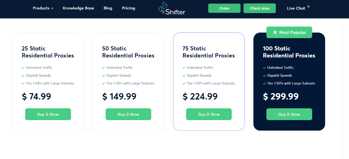Static residential pricing plans