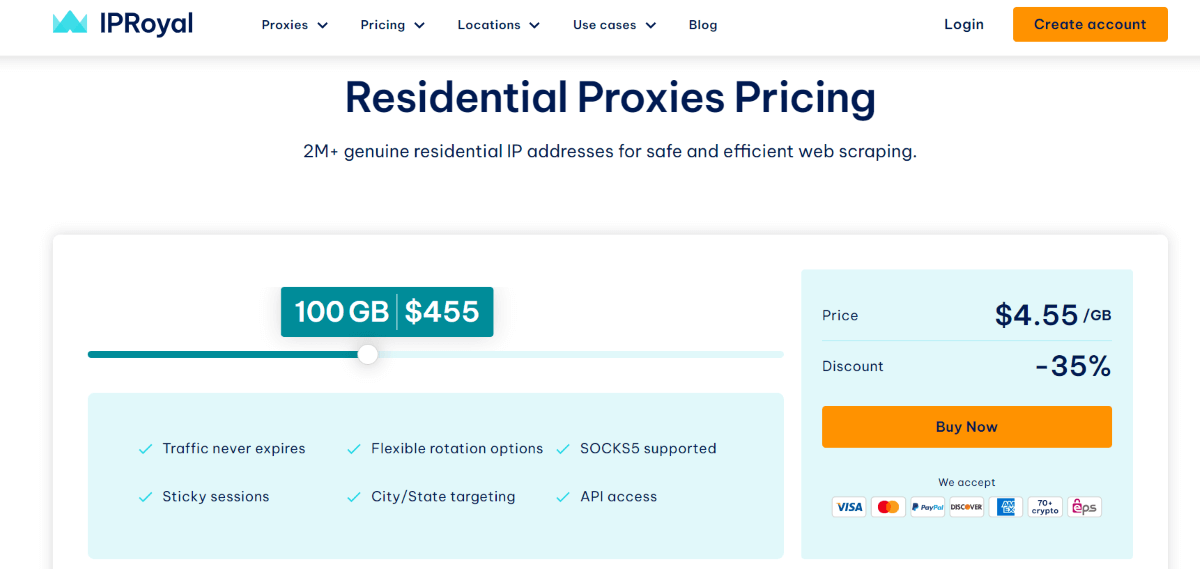 IPRoyal pricing calculator