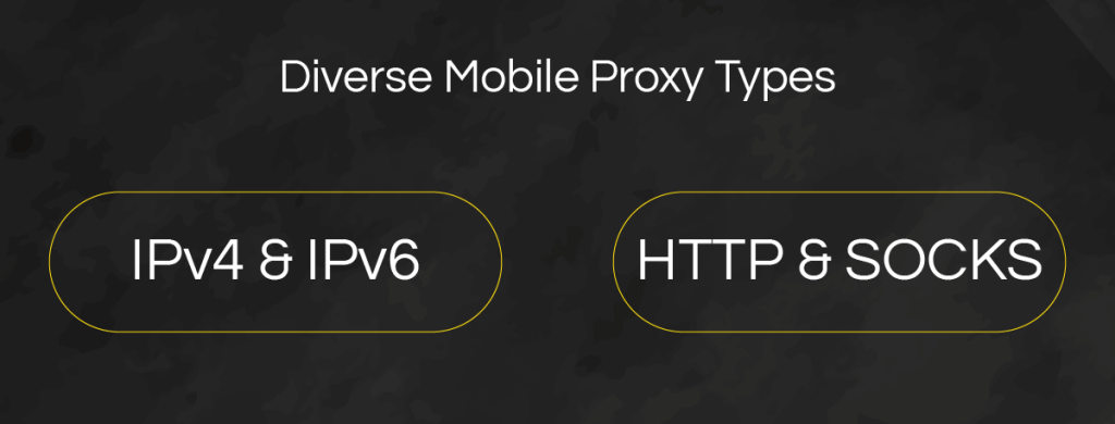 Diverse mobile proxy types