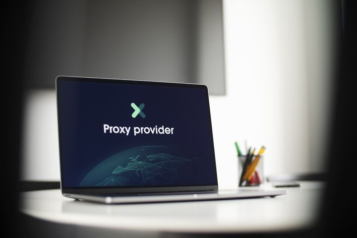 Proxy provider on a laptop screen