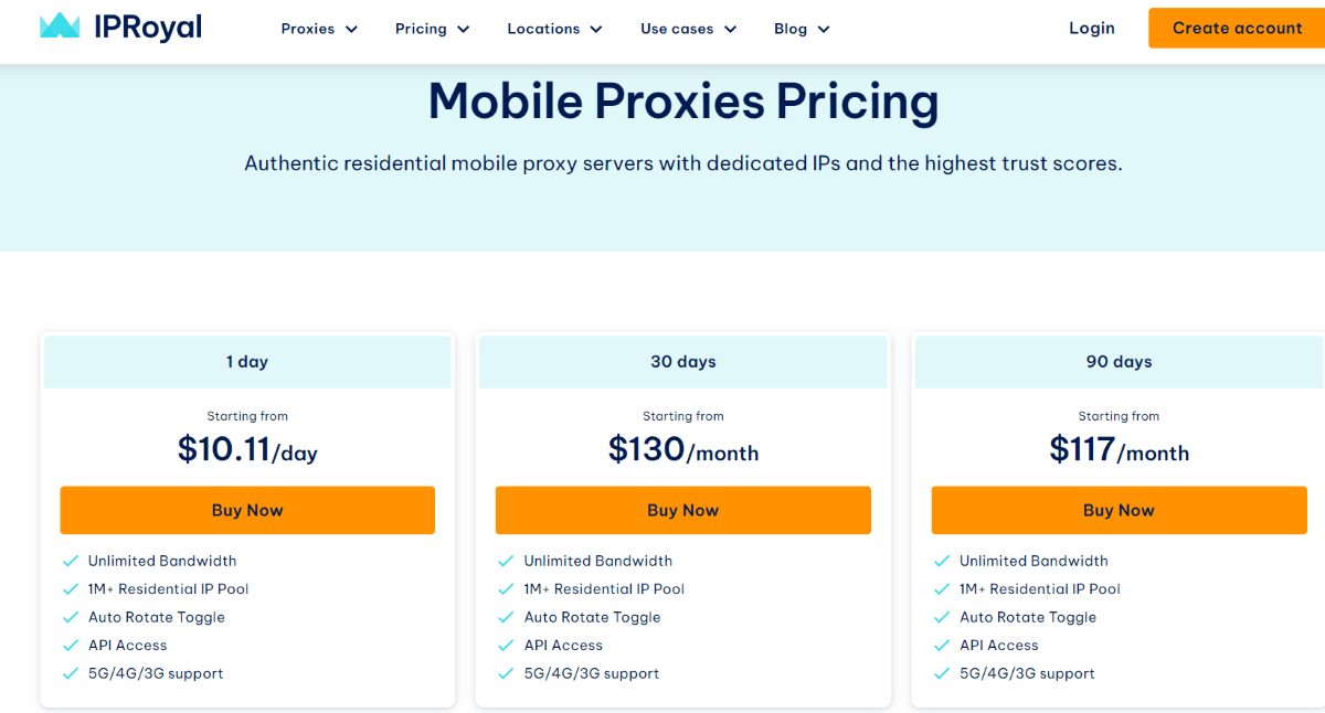 IPRoyal’s pricing