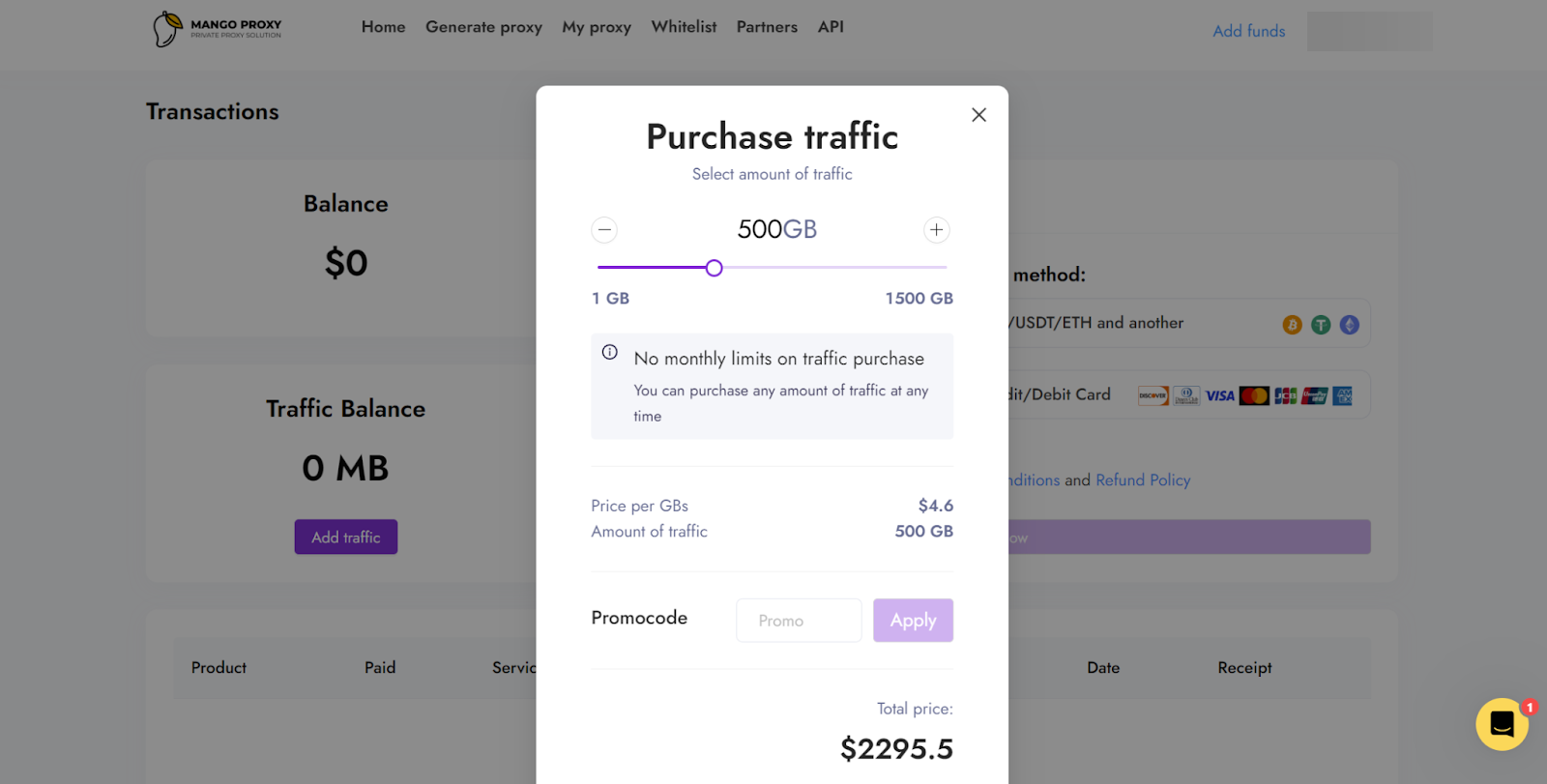 MangoProxy pricing