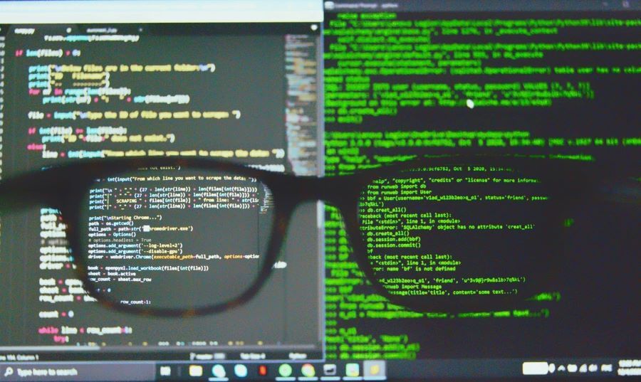 Python code on a screen