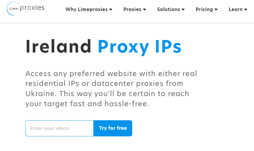 Limeproxies’ website