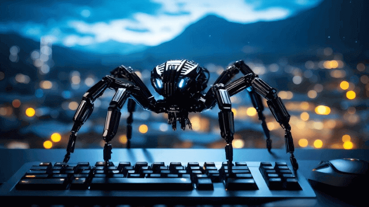 A spider on the keyboard