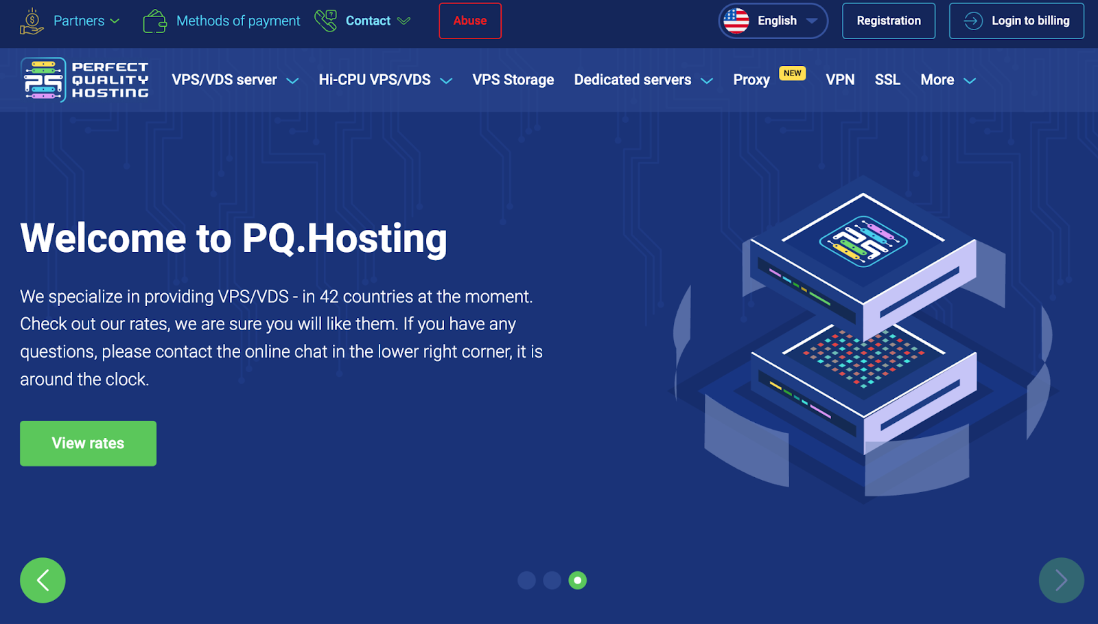 PQ.Hosting proxy service homepage