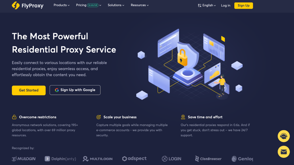 FlyProxy homepage