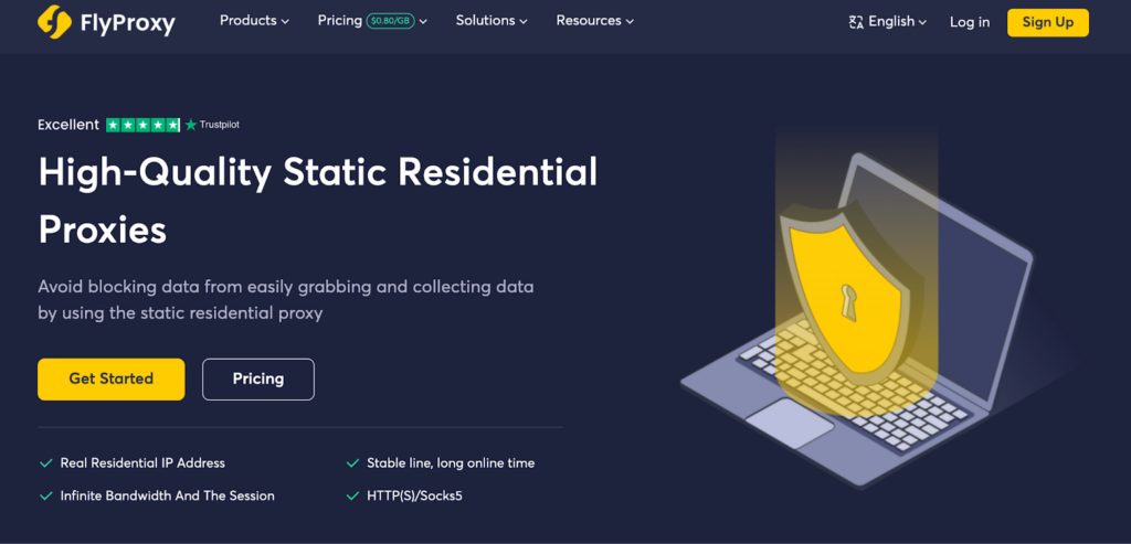 Static residential proxy servers