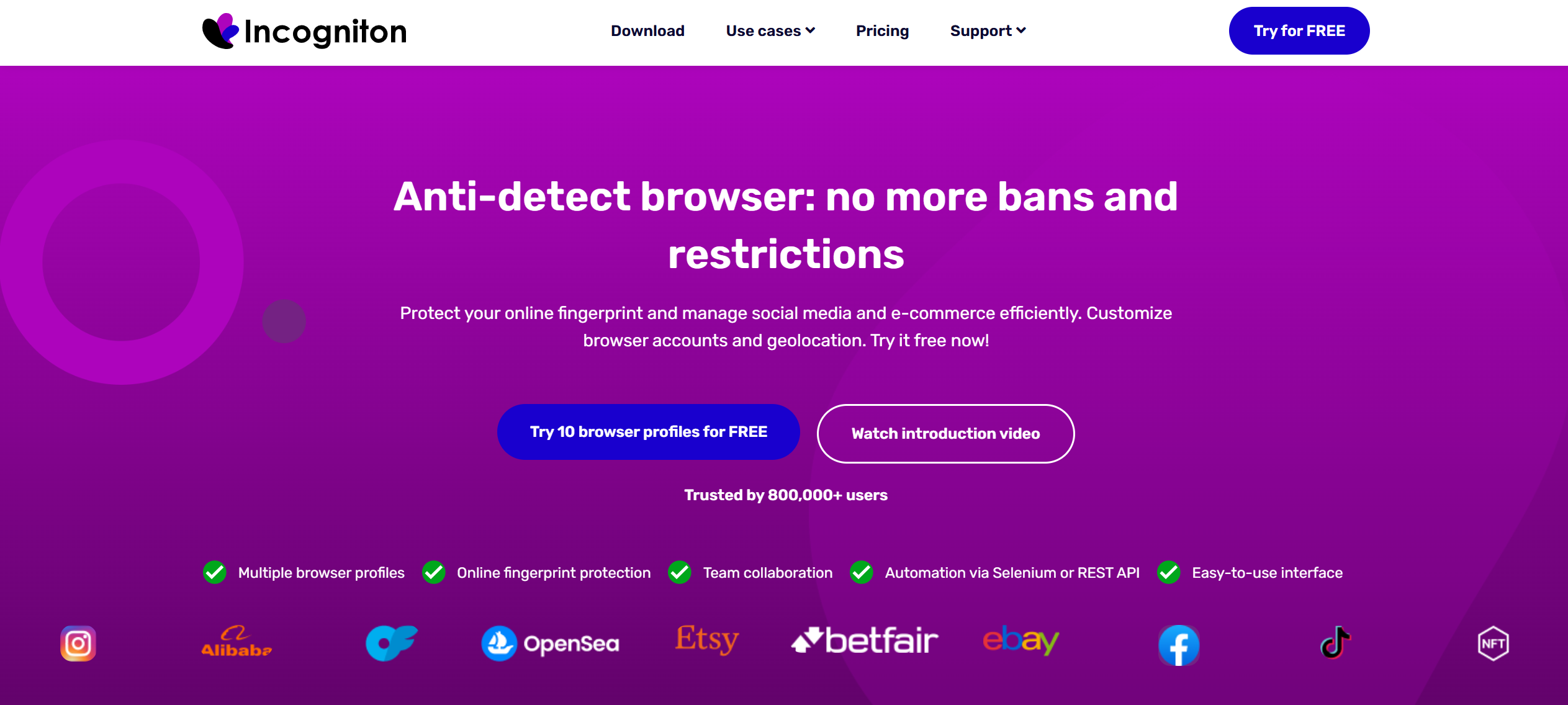 Anti-detect browser with great use cases and sensible pricing