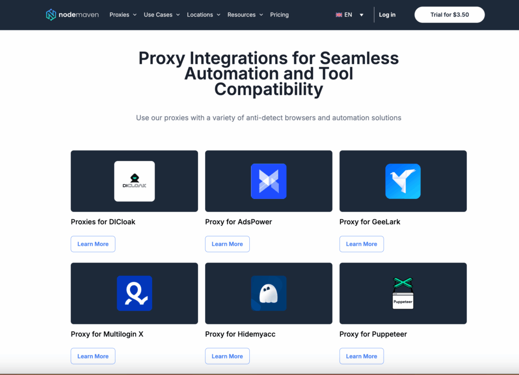 nodemaven integrations