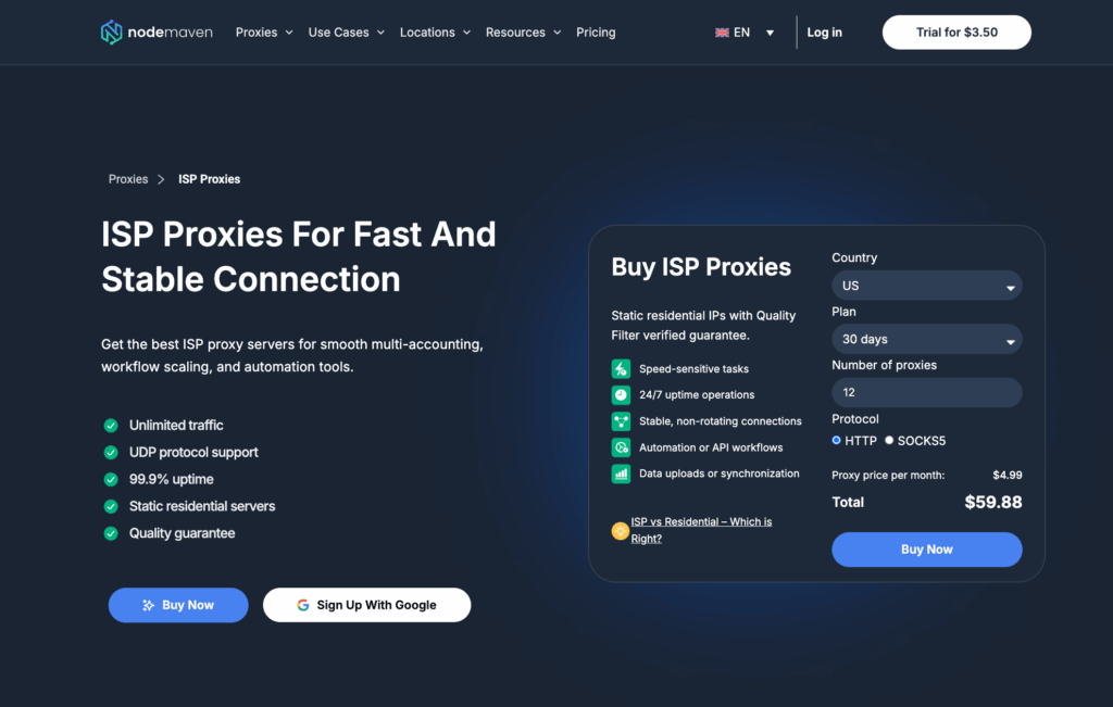 nodemaven isp proxies