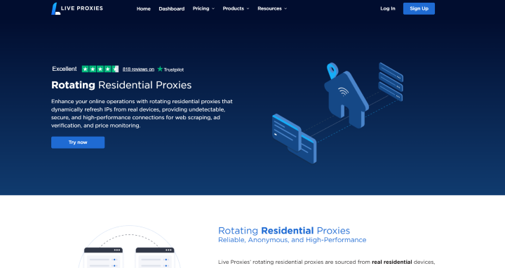 A residential network with IP rotation
